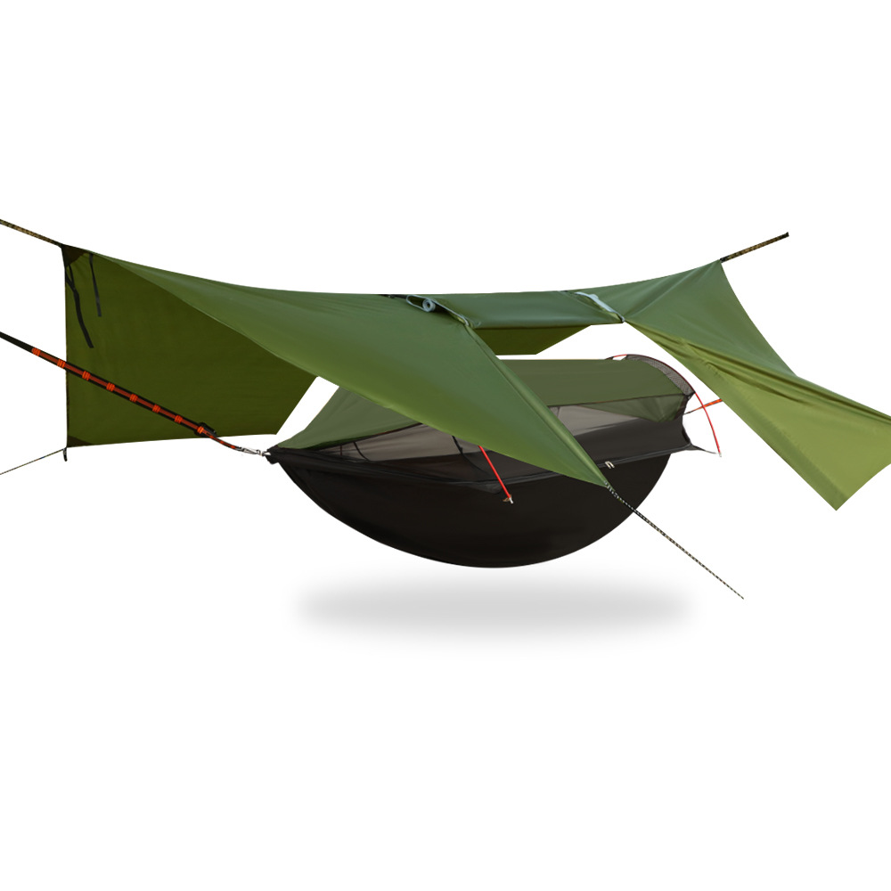 Camping Hammock Set with Stand for Outdoor Use, Nylon Fabric, Aluminum Frame