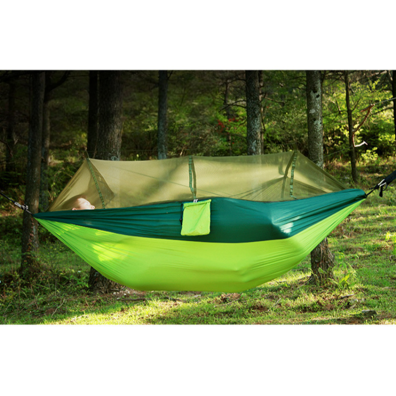 Two-Tone Nylon Hammock for Outdoor Use, 102.36 × 55.12 in, No Stand