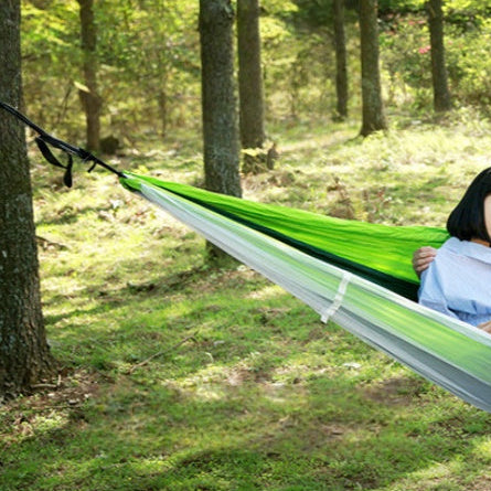 Two-Tone Nylon Hammock for Outdoor Use, 102.36 × 55.12 in, No Stand