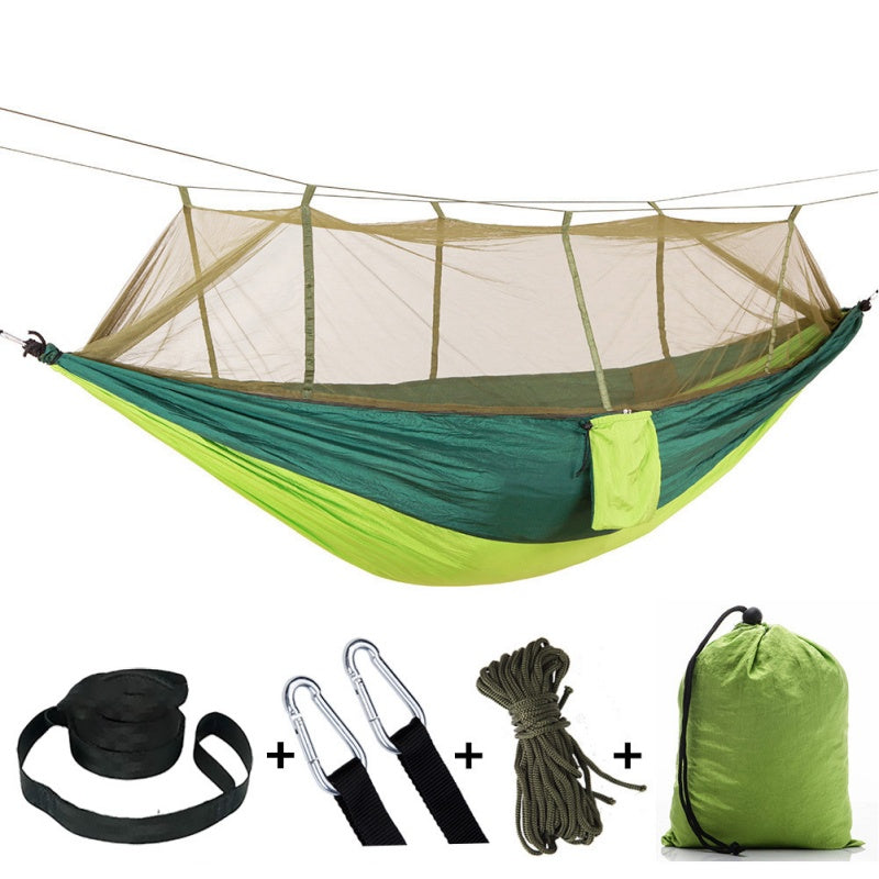 Two-Tone Nylon Hammock for Outdoor Use, 102.36 × 55.12 in, No Stand