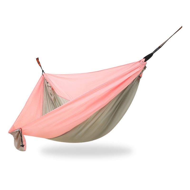 Polyester Hanging Hammock Chair, Pink & Gray, 98.43 × 55.12 in, No Stand