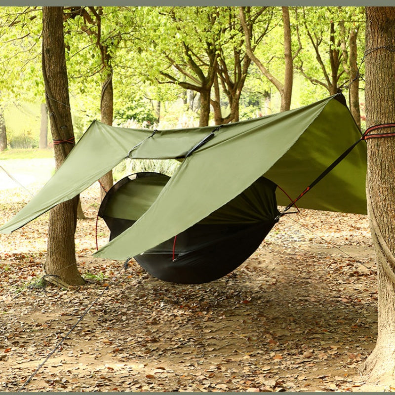 Camping Hammock Set with Stand for Outdoor Use, Nylon Fabric, Aluminum Frame