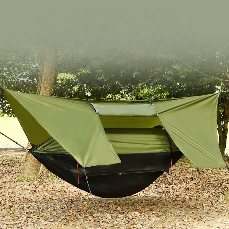 Camping Hammock Set with Stand for Outdoor Use, Nylon Fabric, Aluminum Frame