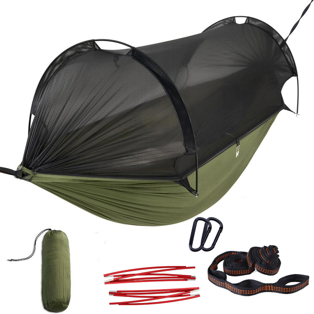 Airstream I Nylon Hammock with Aluminum Alloy Stand, Mesh Fabric, 106.3 × 55.1 in