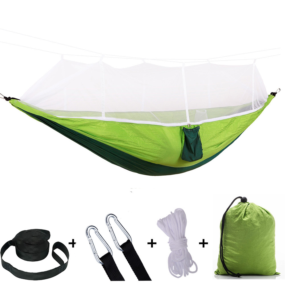 Two-Tone Nylon Hammock for Outdoor Use, 102.36 × 55.12 in, No Stand